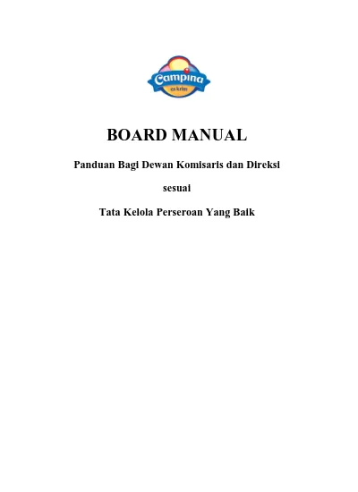 BOARD MANUAL Panduan Bagi Dewan Komisaris Dan Direksi Sesuai Tata ...