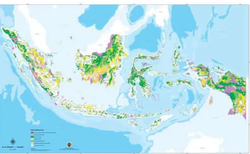Gambar 2.   Peta Kawasan Hutan dan Konservasi Perairan di Indonesia sampai  dengan tahun 2013  