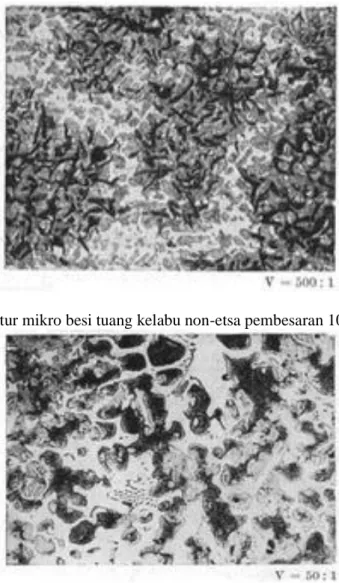 Gambar  Struktur mikro besi tuang kelabu non-etsa pembesaran 100 x Nital 2 % 