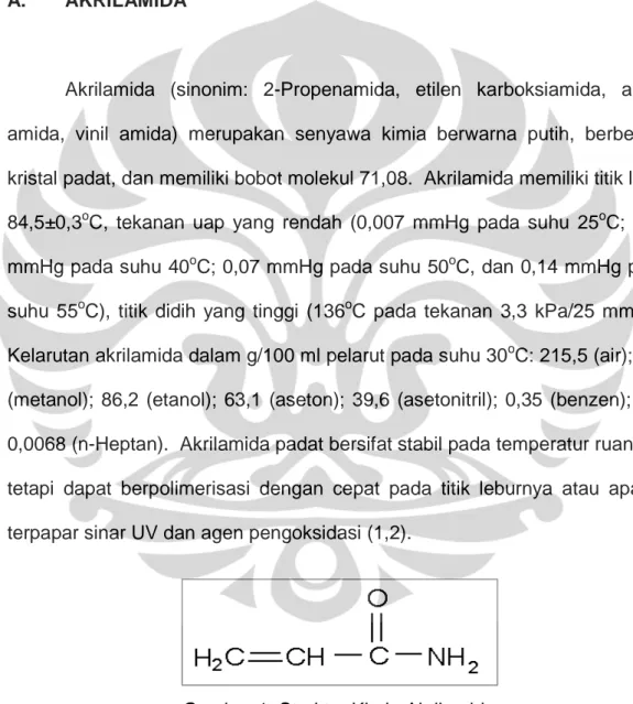 Gambar 1: Struktur Kimia Akrilamida 