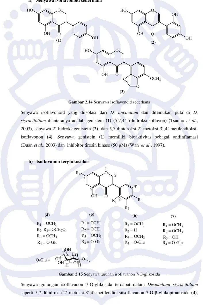 Gambar 2.14 Senyawa isoflavonoid sederhana