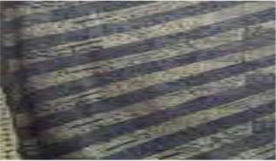Gambar 1. Contoh motif garis pada tenun gedhog Tuban. 