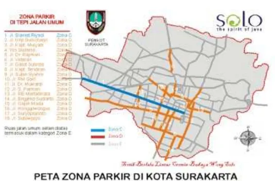 Gambar 4 : Peta Pembagian Zona Parkir Tepi Jalan Umum di Kota 