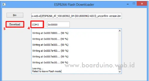 Gambar 3.8 Proses load firmware ESP 8266-01 