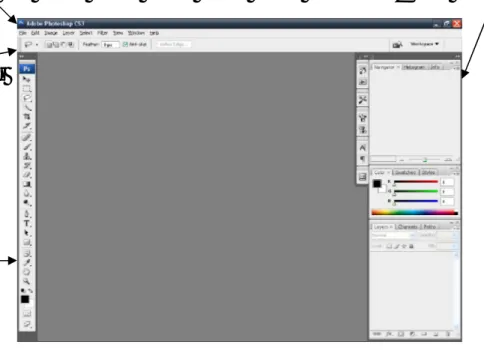 Gambar 4.8 Jendela Utama Adobe Photoshop CS 3  Berikut ini langkah-langkah pembuatan halaman situs 