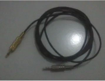 Gambar 3 Converter dari output 3.5 mm (warna perak) ke input microphone (warna emas) 