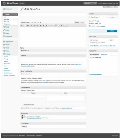 Gambar 2.3 Halaman Administrasi WordPress 