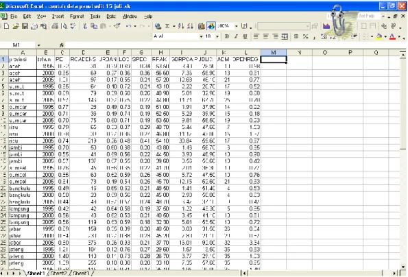 Gambar 2.1. Data Panel dalam Format Microsoft Excel 