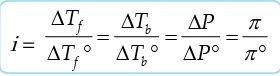 Tabel 1.5 memperlihatkan harga i untuk penurunan titik bekularutan elektrolit dalam berbagai konsentrasi.