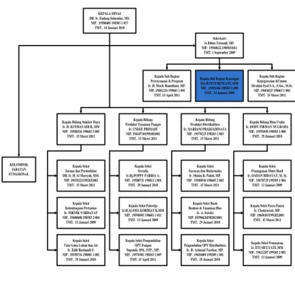 Gambar  2.1 Struktur Organisasi Dinas Pertanian   Tanaman Pangan 