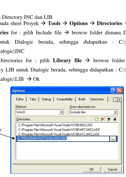 Gambar 2.12. Menambahkan Directory INC dari Source Dialogic 