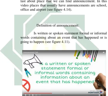 Figure 4.11 Definition of announcement 