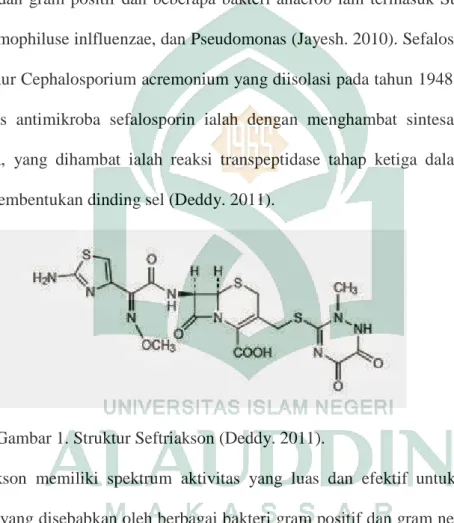 Gambar 1. Struktur Seftriakson (Deddy. 2011). 