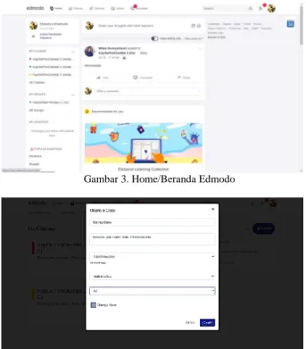 Gambar 3. Home/Beranda Edmodo 