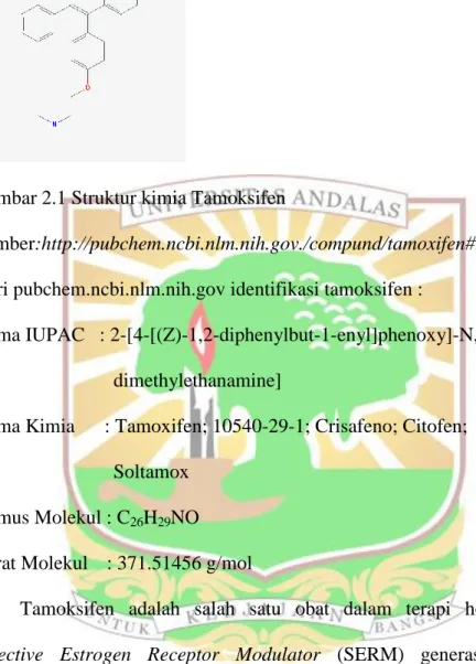 Gambar 2.1 Struktur kimia Tamoksifen 