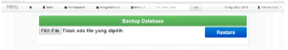 Gambar 4.22 Tampilan Menu Backup Database 