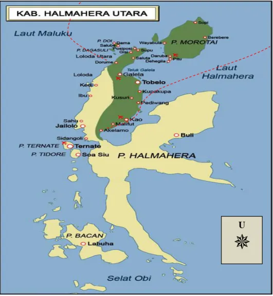 Gambar 2 Peta Wilayah Kabupaten Halmahera Utara. 