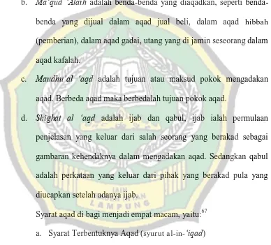 gambaran kehendaknya dalam mengadakan aqad. Sedangkan qabul 