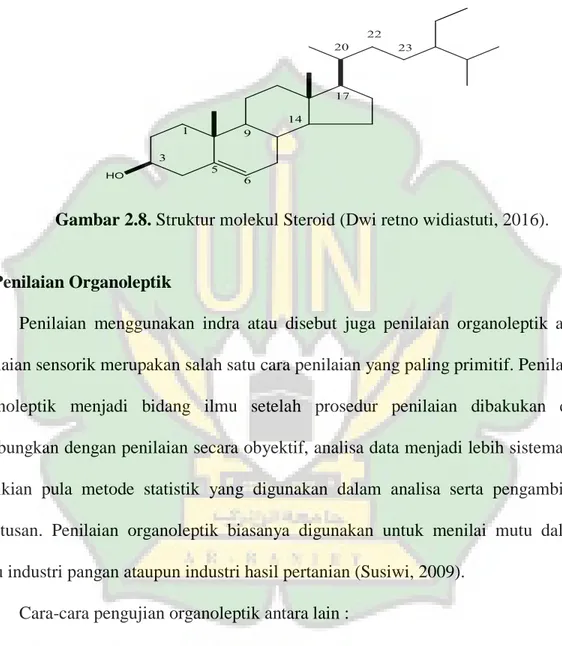 Gambar 2.8. Struktur molekul Steroid (Dwi retno widiastuti, 2016). 