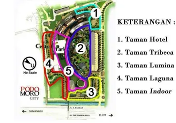 Gambar 7 Visual taman hotel pada Spot 1 (a) dan Spot 2 (b) 