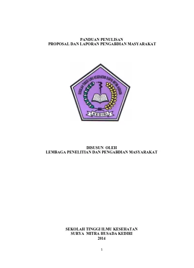 PANDUAN PENULISAN PROPOSAL DAN LAPORAN PENGABDIAN MASYARAKAT DISUSUN ...