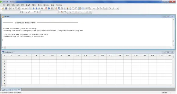 Gambar 2.3 Tampilan Awal Minitab 17 Software 