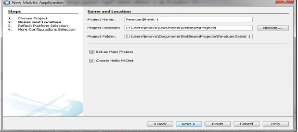 Gambar 3.6. Name project  4)  Menentukan Default Platform Selection 