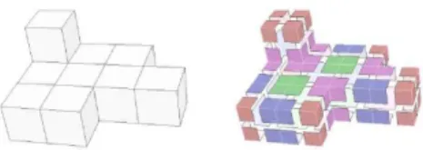 Gambar 6 tersebut, menunjukkan contoh pemetaan kubus dengan sejumlah bentuk salib yang memperlihatkan perbandingan antara cube mapping dan continuous cube mapping.