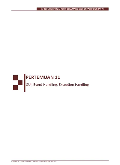 MODUL PRAKTIKUM PEMROGRAMAN BERORIENTASI OBJEK (JAVA) PERTEMUAN 11. GUI ...