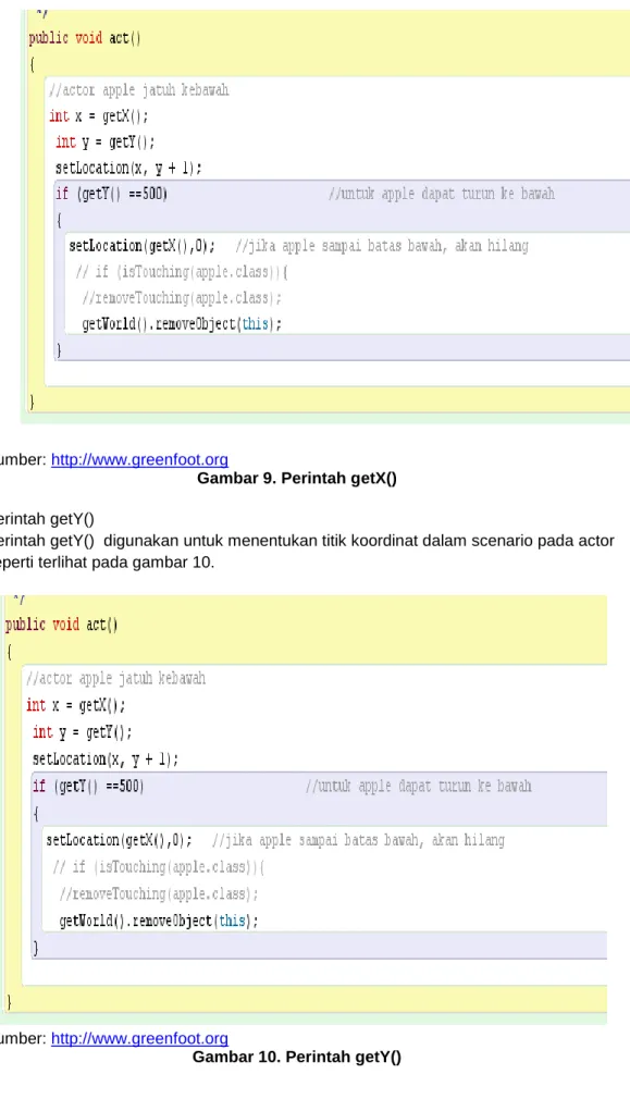 Gambar 10. Perintah getY() 
