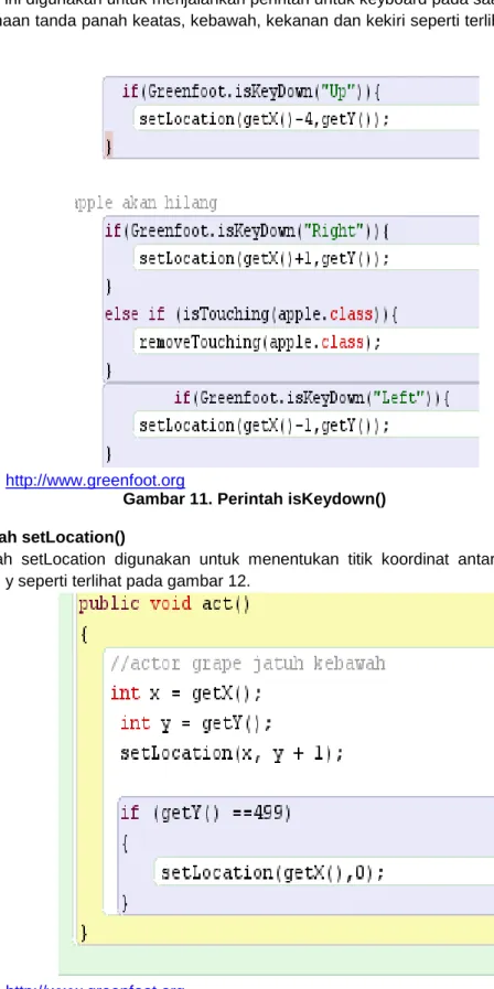 Gambar 12. Perintah setLocation() 