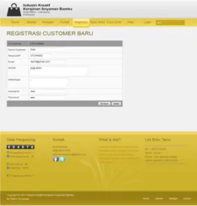 Gambar 2  Menu Home .  PROSES REGISTRASI CUSTOMER 