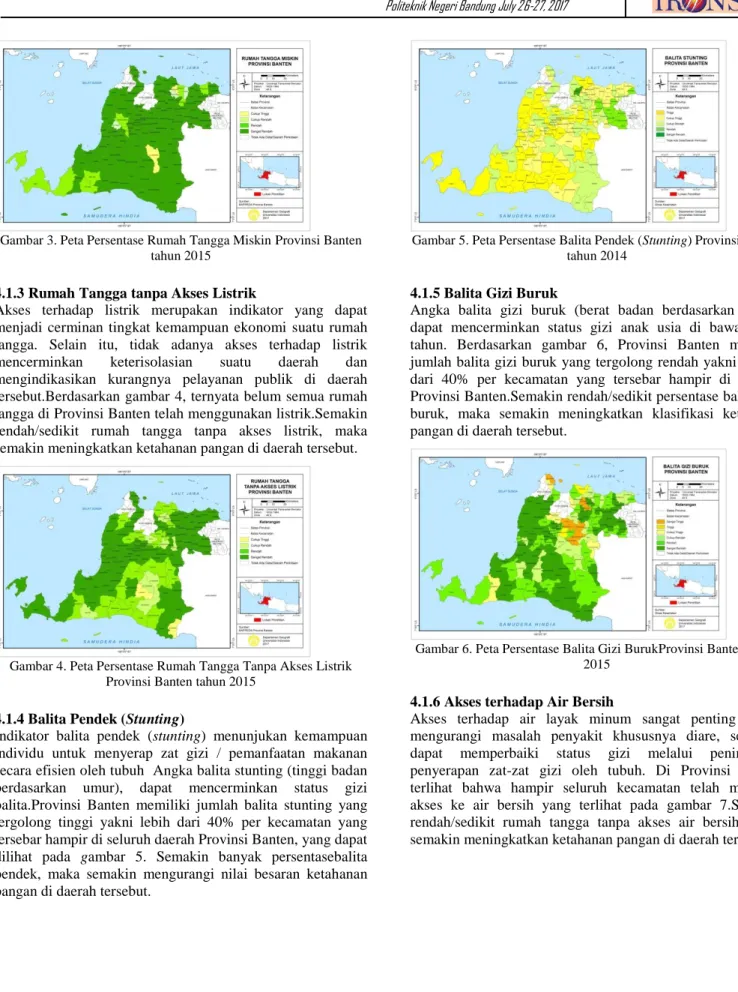 Gambar 4. Peta Persentase Rumah Tangga Tanpa Akses Listrik  Provinsi Banten tahun 2015 