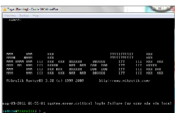 Gambar 7: Tampilan Mikrotik  4.2  PENGUJIAN 
