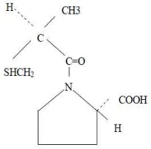 Gambar 4. Struktur Molekul Kaptopril (Anonim, 1995) 