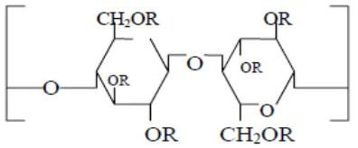 Gambar 5. Struktur Kimia Hidroksipropil Metilselulosa (Rowe, dkk., 2006). 