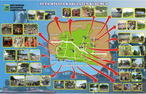 Gambar 1 : Peta titik Kawasan Wisata Kabupaten Kebumen. 