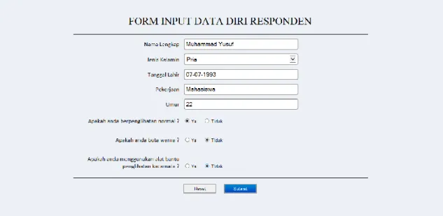 Gambar 2 Form Input Data Diri Responden 