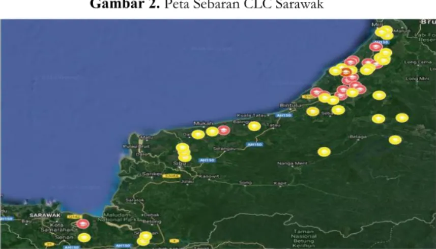 Gambar 2. Peta Sebaran CLC Sarawak 