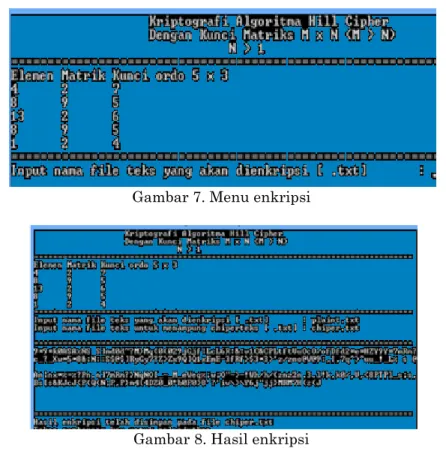 Gambar 7. Menu enkripsi 