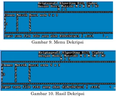 Gambar 9. Menu Dekripsi 