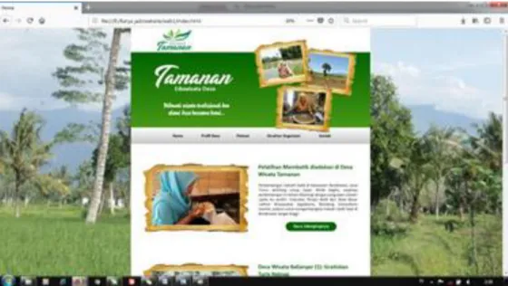 Gambar 15. Hasil Jadi Website Desa Wisata Tamanan  Sumber : Fiqih Imroatil Hasanah, 2018 