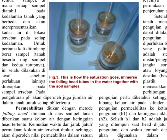 Fig. 4 Using these stands we can extract  water from the soil using hanging water  at a desired height and accordingly the  pF, and at last the retention curve  (pF-volumetric water content)