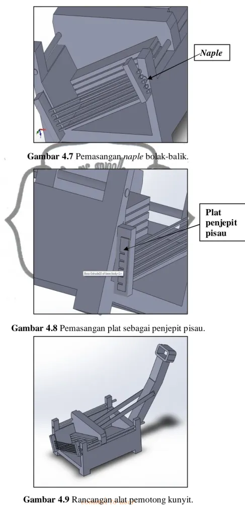 Gambar 4.7 Pemasangan naple bolak-balik. 