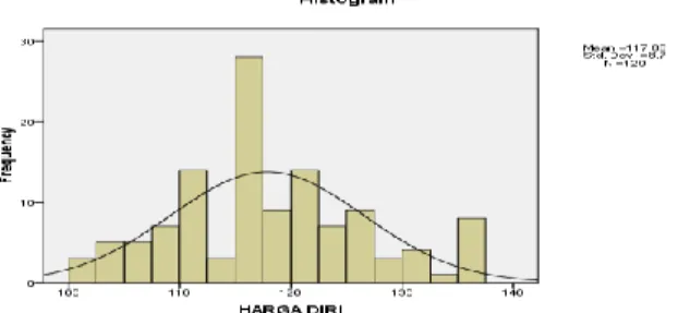 Tabel 4.8 Distribusi Deskriptif Data Harga Diri  Statistik  Nilai Output 