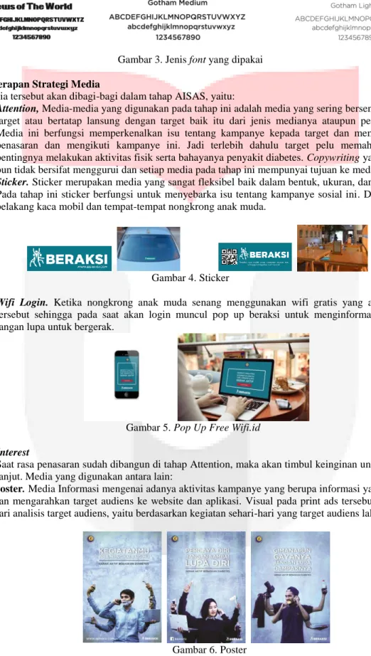 Gambar 3. Jenis font yang dipakai 