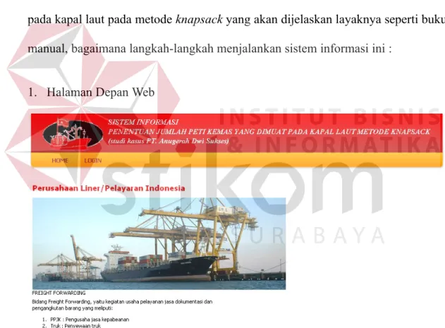 Gambar 4.1 Halaman Depan Web