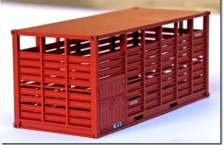 Gambar 2.9 Flat rack container (Gurning et al, 2007) 