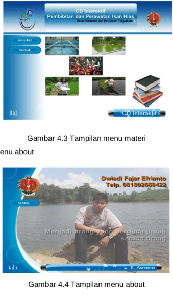 Gambar 4.4 Tampilan menu about  5.  Kesimpulan 