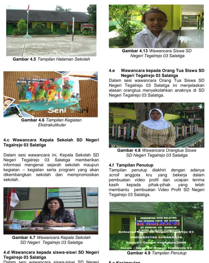 Gambar 4.7 Wawancara Kepala Sekolah  SD Negeri  Tegalrejo 03 Salatiga 